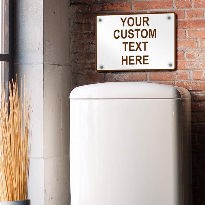 Aluminum Weatherproof Metal Sign Multiple Sizes Custom Personalized Text Here White Brown Recreational Horizontal Street Signs 10x7Inches
