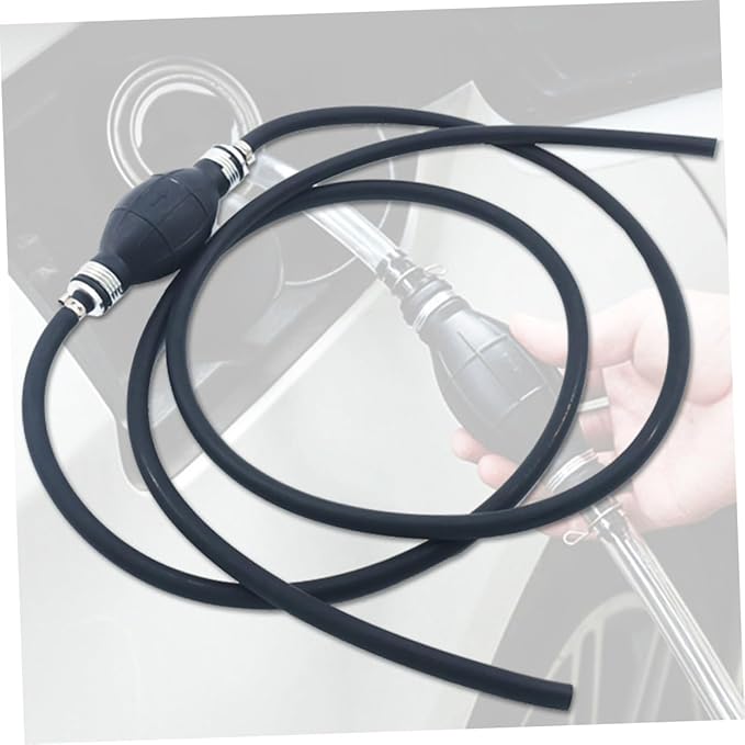 Fuel Transfer Siphon Pump for Gasoline and Oil High Flow Hand Pump with Rubber Hose Inner Portable Vehicle Emergency Fuel Transfer Tool for Cars and Trucks