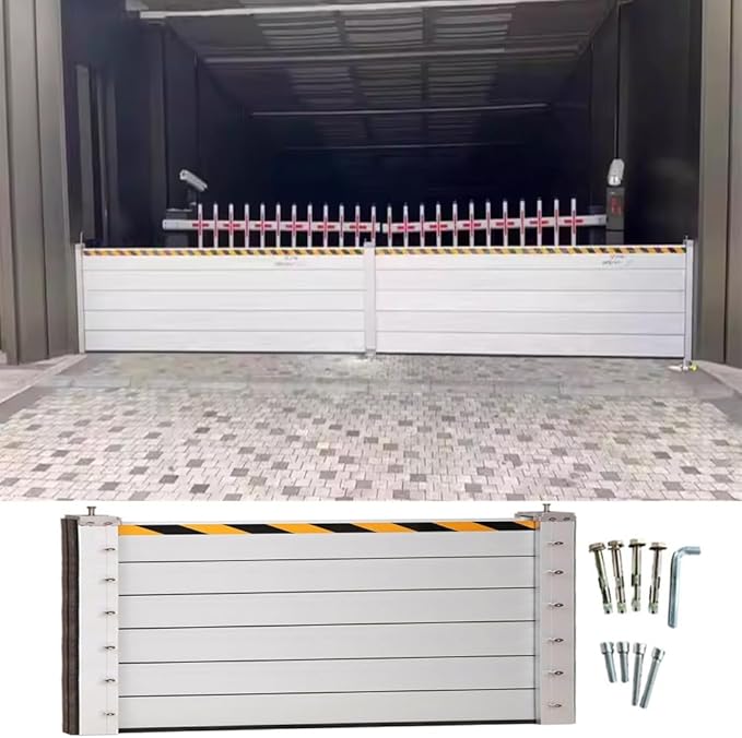 Reusable Flood Protection Barriers for Garage Door, 3/4/5/6/7/8/9/10/11/12/13ft Long Commercial Aluminum Unit Module Design Flooding Prevention Control Baffle Water Stopper Panel, Detachable(H
