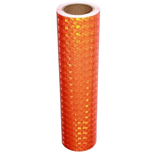 Orange Reflective Tape Outdoor Waterproof 8 inch Wide, High Visibility Warning Safety Strong Industrial Marking Tape (10 feet)