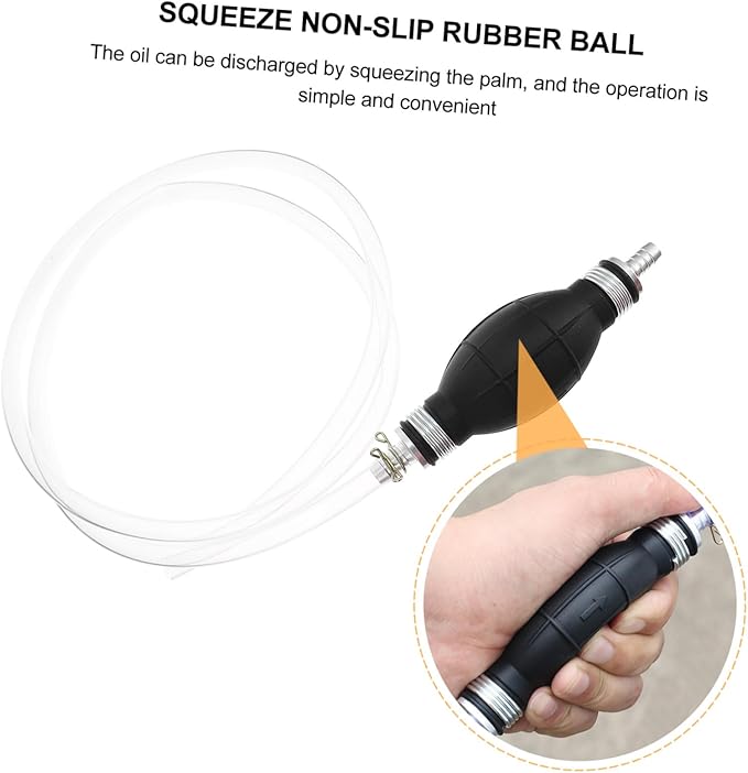 Generic Fuel Transfer Pump Manual Hand Siphon Pump One-way Valve for Gasoline Petrol Oil Transfer Portable Lightweight for Vehicles Lawn Mower and Emergency Use