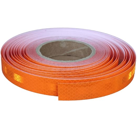 Industrial Non Fading Reflective Tape Orange 1 inch Wide, Outdoor Waterproof High Visibility Safety Warning Adhesive Strips (166 feet)