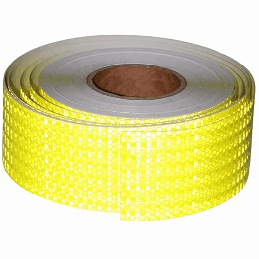 Fluorescent Yellow Reflective Tape Outdoor Waterproof 3 inch Wide, High Visibility Warning Safety Industrial Marking Tape (168 feet)