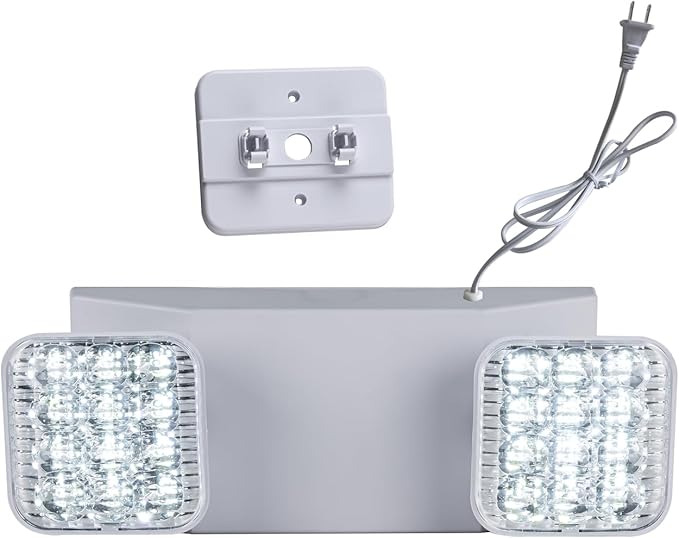 LED Emergency Lights with Plug in Cord for Business Home Power Failure,300lm 4Hours Emergency Exit Lighting Fixtures with Battery Backup,UL 924 AC85-277V