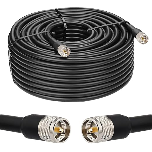 UHF CB Coax Cable - 200FT KMR400 PL259 Male to Male Coaxial Cable Low Loss UHF Cable CB Coax Cable for HAM Radio, VHF Radio, SWR Meter, Antenna Analyzer