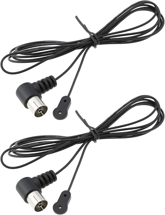 eMagTech 2Pcs FM Radio Antenna Coaxial Cable for Table Top Home Stereo Receiver Audio Video Radio Receiver