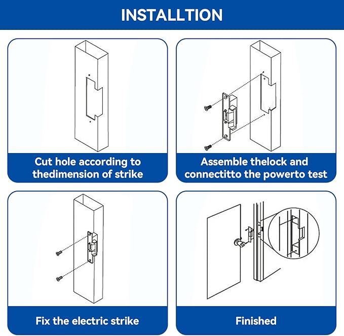 2025 Upgraded ANSI Standard Heavy Duty Electric Door Strike Lock for Door Access Control System Fail-Secure Fail-Safe Adjustable Access Control Cylindrical Locksets (Input Voltage 12VDC), Silver