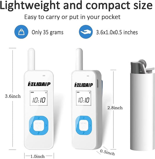 T-M1 Super Mini Walkie Talkies with Earpieces for Adults, Portable Two Way Radios, Rechargeable Walkie Talkies for Skiing, Hiking, Outdoor Sport, Restaurants,Hospital,Supermarket,White 2 Pack