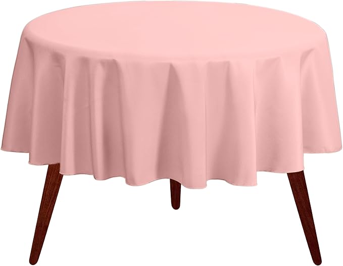 Gee Di Moda Round Tablecloth - 90 Inch Pink Round Table Cloth for 30 to 60 Inch Round Tables - Heavy Duty Washable Fabric - for Buffet Table, Holiday Party, Dinner, Wedding & Baby Shower