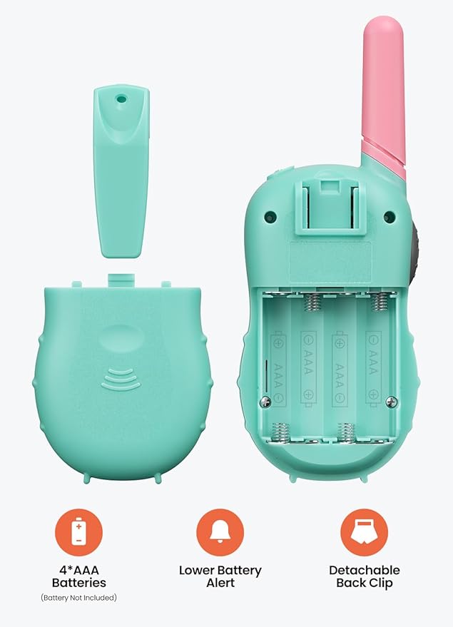 FOREDOM Walkie Talkies for Kids Walkie Talkies Long Range for Girls Age 3 to 12 Year Old Birthday Toys with Flashlight, Lanyards, 2 Pack - Pink
