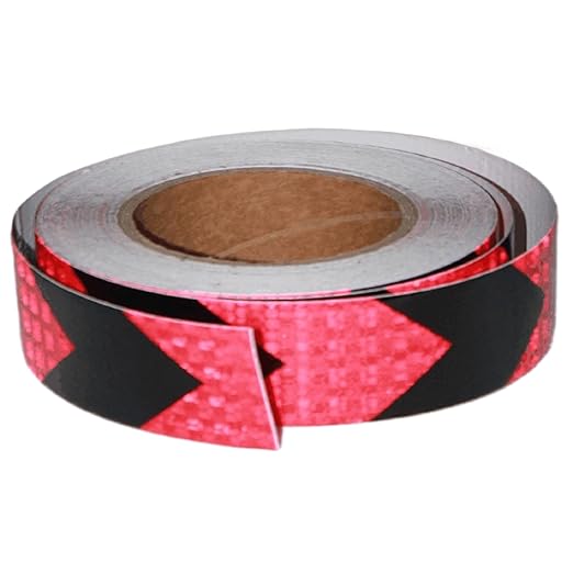 Black Red Reflective Tape 1 in x 68 Feet, Heavy Duty Hazard Caution Warning Safety Adhesive Reflector Tape for Trucks