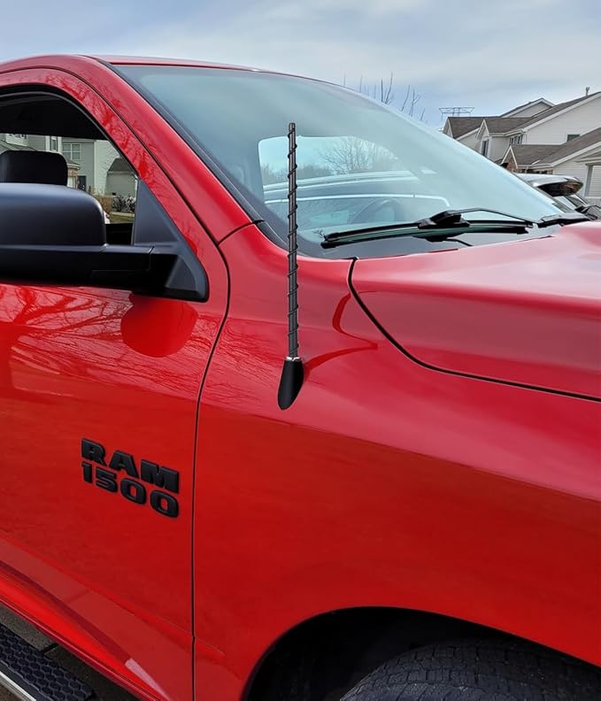 Antenna fits for Dodge Ram 1500 1990-2025 & Ford F150 1990-2025, 13 inches Spiril Rubber Antenna Replacement for Dodge RAM Truck Radio Accessories Enhanced Reception