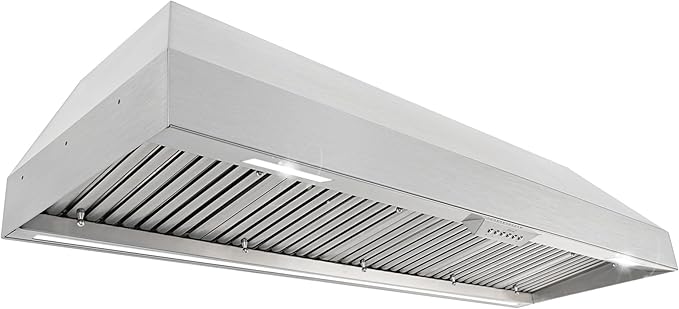 Akicon Range Hood Insert with Heater Sensor, 60 Inch 1200 CFM Bulit-in Vent Hood Insert with 4 Speeds, Ultra-Quiet Ducted Stove Hood 3CCT LED Lights and Dishwasher Safe Filters