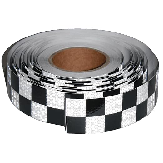 Reflective Tape Black and White 2 inch Wide for Cars, Outdoor Waterproof High Visibility Safety Warning Adhesive Strips (166 feet)