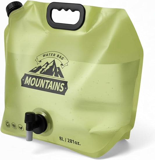 Camping Water Container 2 Gallon Collapsible Water Jug with Spout - Reusable BPA Free Plastic Flasks, Foldable Empty Gallon Jug for Water Storage, Water Bag for Outdoor Hiking Emergency Prep 1PCS