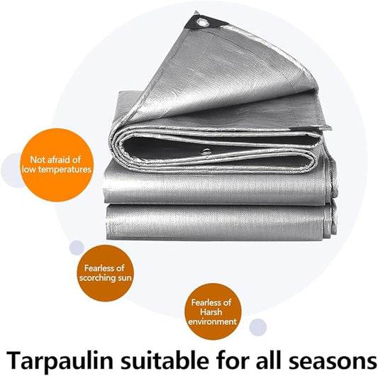Tarps 6x20 FT Waterproof Heavy Duty Tarp – 10 Mil Thick, UV & Tear Resistant, Reinforced Grommets & Edges – Multi-Purpose Cover for Camping, Roof, Emergency, Truck, Boat