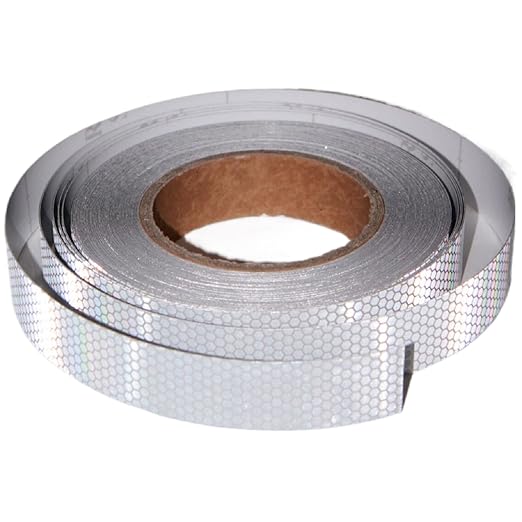 Non Fading Reflective Tape Silver Outdoor Waterproof 1 inch Wide, High Visibility Industrial Marking Tape, Safety Adhesive Stickers (68 feet)