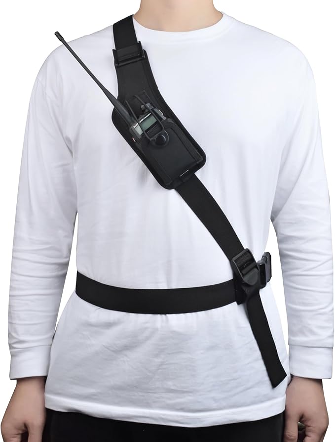 Universal Radio Chest Nylon Holder, Walkie-Talkie Holster Bag for Baofeng UV5R Retevis Kenwood Motorola Talkabout Yaesu Midland CB Radio