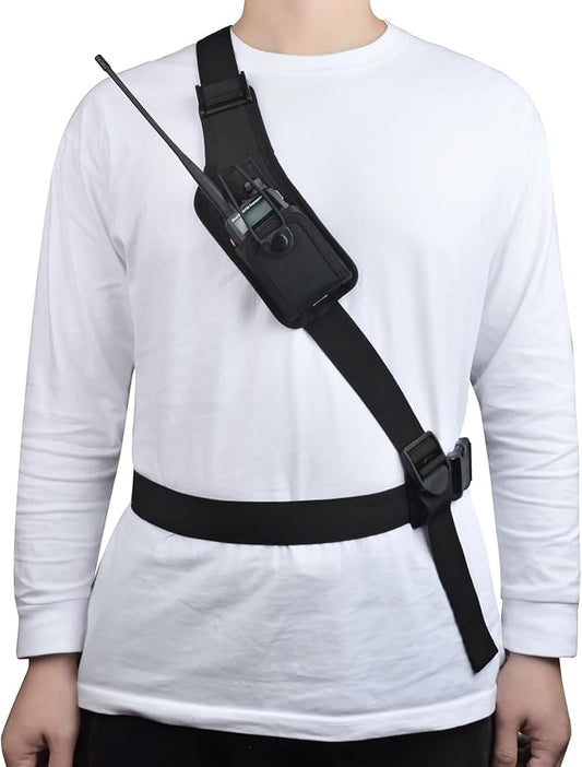 Universal Radio Chest Nylon Holder, Walkie-Talkie Holster Bag for Baofeng UV5R Retevis Kenwood Motorola Talkabout Yaesu Midland CB Radio