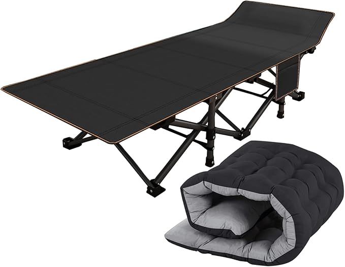 ABORON Heavy-Duty Folding Guest Bed for Adults, 500lb Capacity, Portable Extra Cot with 1201D Double Layer, Ideal for Indoor Guest Stays & Temporary Home Use