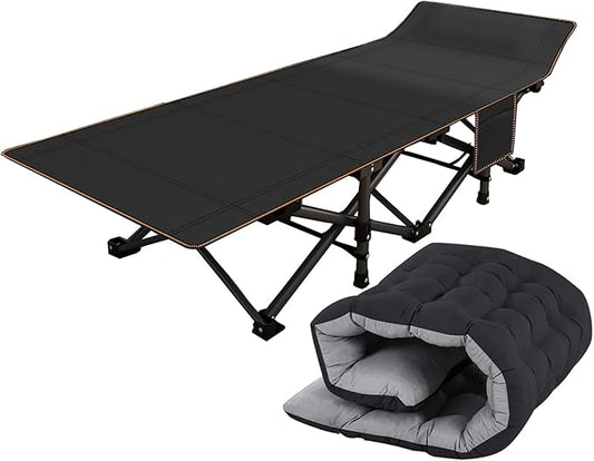 ABORON Heavy-Duty Folding Guest Bed for Adults, 500lb Capacity, Portable Extra Cot with 1201D Double Layer, Ideal for Indoor Guest Stays & Temporary Home Use