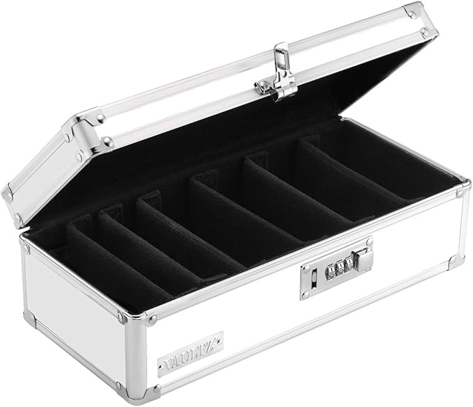 Vaultz Locking Medicine Storage Box with Combination Lock, 3.75" x 11.88" x 5.25", White (VZ00346)