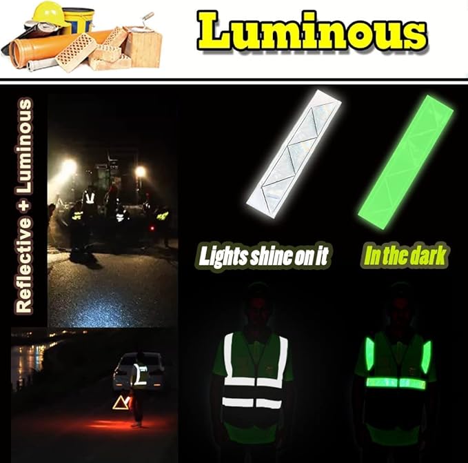 YOWESHOP High Reflective Visibility Safety Vest Custom Your Logo Safety Workwear with Reflective Strips and Pockets
