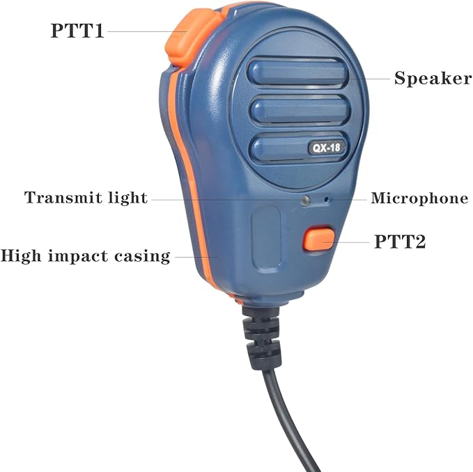 UAYESOK QX-18 HT Magnetic Mic 2 pin K Type for Kenwood Baofeng Retevis QuanSheng Pxton PUXING TYT WouXun Linton WEIERWEI Sanzuco Radioddity Arcshell BTECH Rapid TIDRADIO Samcom Ham Radios (Blue)
