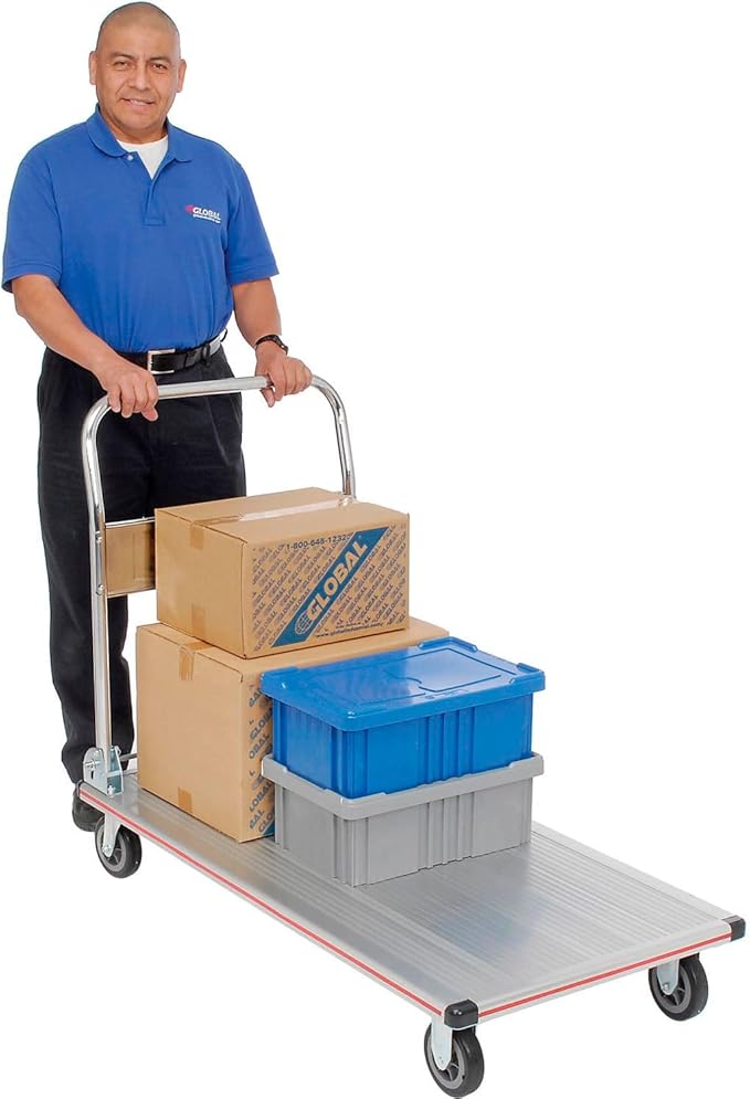 Global Industrial Folding Platform Truck, Aluminum, 48 x 24, 600 Lb. Capacity