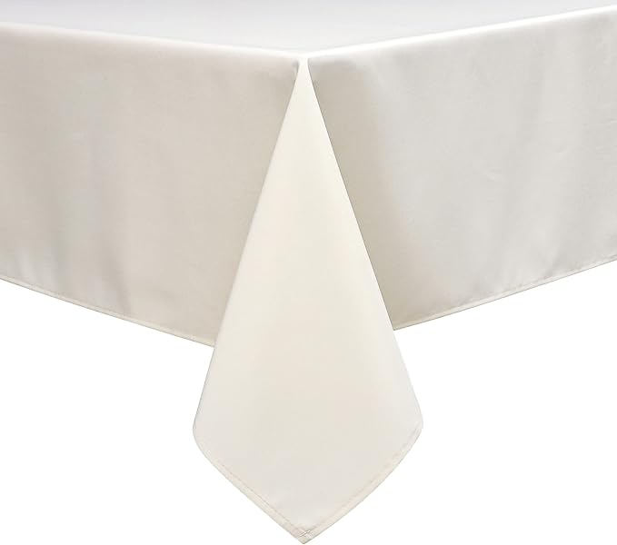 Wewoch Beige Rectangle Tablecloth Water Resistant Washable Polyester Table Cloth for Dining,Kitchen, Parties Weddings and Outdoor Use 52 Inch by 70 Inch