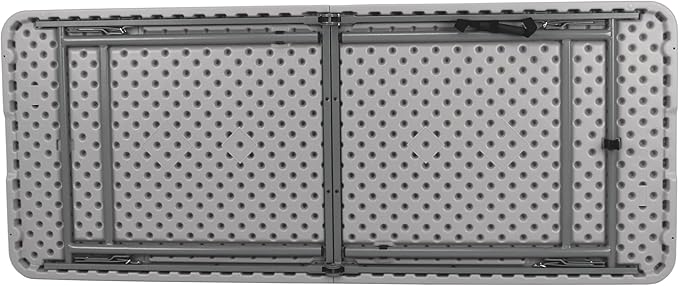 OEF Furnishings OEFCMFIH3072 Rectangular Commercial-Grade Premium Industrial Fold-in-Half Blow-Molded Folding Table with 18-Gauge Steel Frame and Thick Top (Rectangle, 30" × 72", Speckled Gray Top)