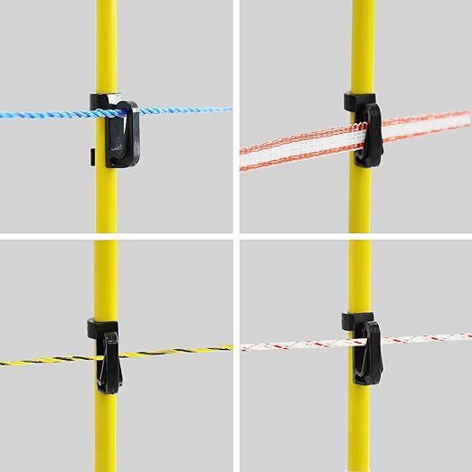 45 inch Electric Fence Posts Step in Fiberglass Insulated Plastic Electric Fence with Post, Electric Fence Stakes for Dogs, 20 Pack