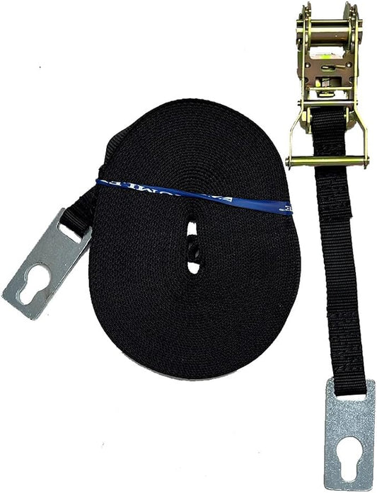 Brumleve Center Ridge Strap Kit with Ratchet, 1 inch x 46 feet/Keyhole Plates