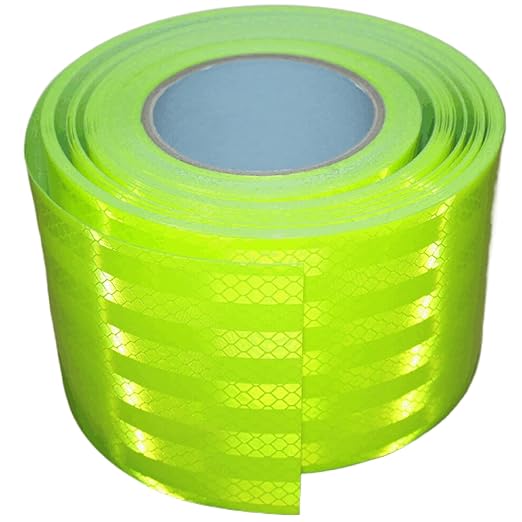 Fluorescent Green Reflective Tape 4 inch, Outdoor Waterproof Safety Caution Warning Adhesive Strips Tape (168 feet)