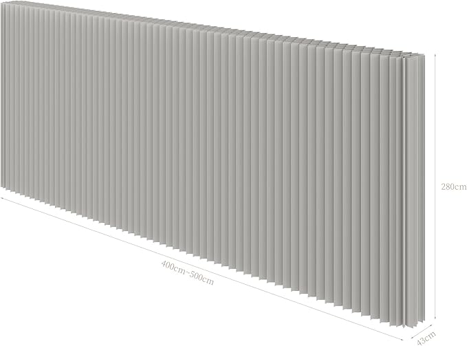 Foldable Room Divider Privacy Screens Movable Temporary Wall Space Partition, 5.25~9.19 FT Tall, 6.56~16.5 FT Width, Choice of Various Sizes and Styles(Gray)