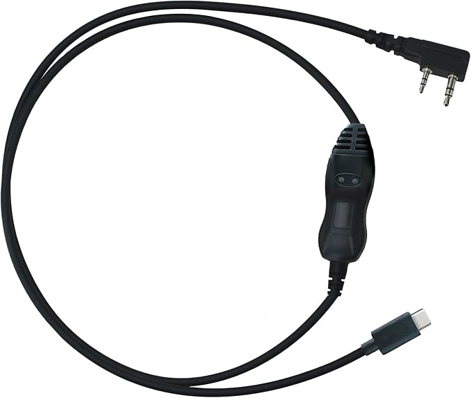 BTECH PC03 USB-C Programming Cable – FTDI Chipset for Baofeng & Kenwood K1 2 Pin Two-Way Radios | Compatible with Windows, Mac, and Linux | Easy Plug-and-Play Chirp Programming