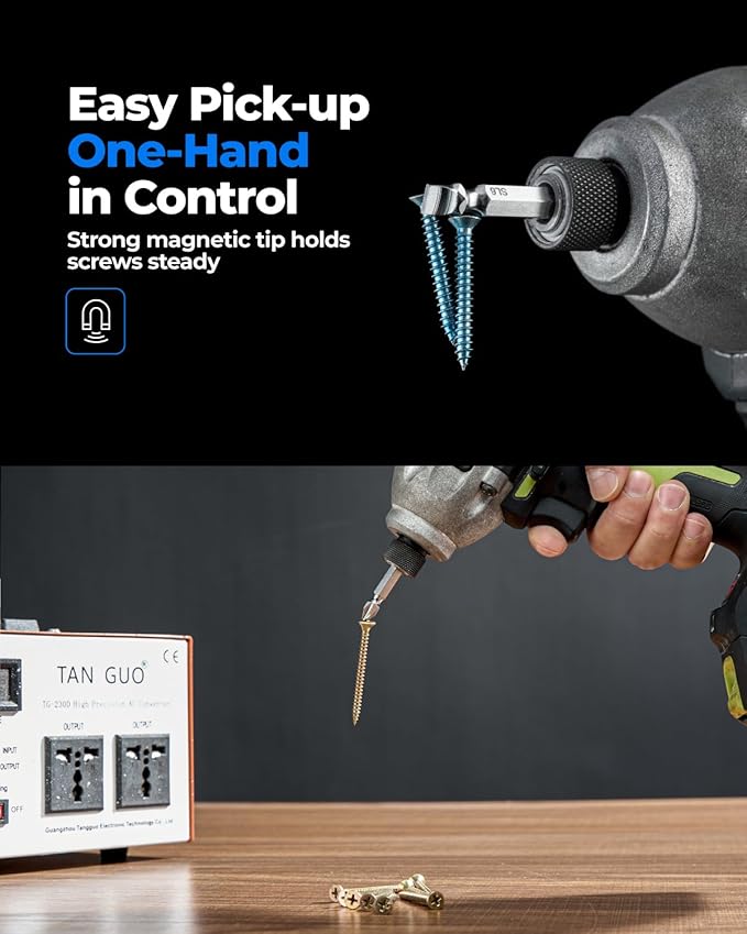 toolant Double-Ended Screwdriver Power Bit,6Pcs 2 Inch PH2/SL6,#2 Phillips Impact Driver Bits,Flat Head Drill Dit Set With Magnetic, Two Sides Screwdriver Bits Set with Storage Case