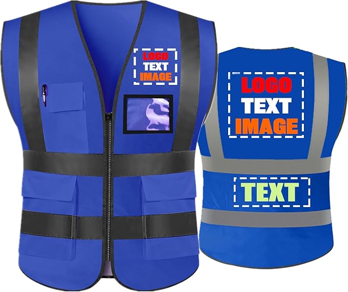 Personalized High Visibility Reflective Safety Vest Custom Your Text Protective Workwear Outdoor Work Vest