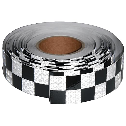 Black and White Reflective Tape Outdoor Waterproof 2 Inch x 168 Feet, Warning Reflector, Night Safety Stickers for Car