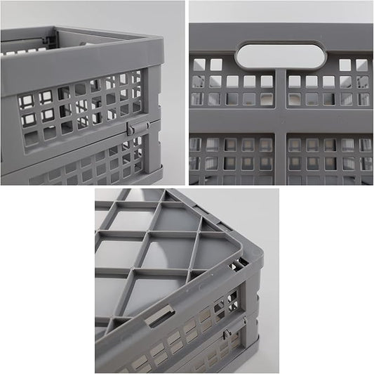 15 Liter Collapsible Storage Crate, Foldable Plastic Crates Set of 4