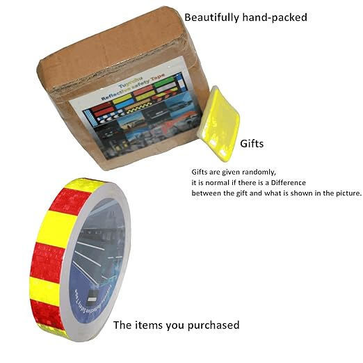 Industrial Reflective Tape 1 inch Wide for Trailer, Outdoor Waterproof High Visibility Safety Warning Adhesive Strips (66 feet)