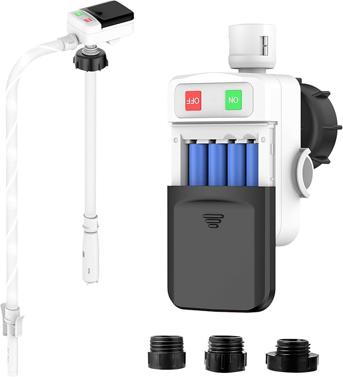 Fuel Transfer Pump with Auto Stop Sensor Overfill Protection, 3.2 GPM Portable Automatic Fuel Transfer Pump Kit with 4 Tank Adapter, Portable Gas Pump for Oil, Diesel, Gasoline Black