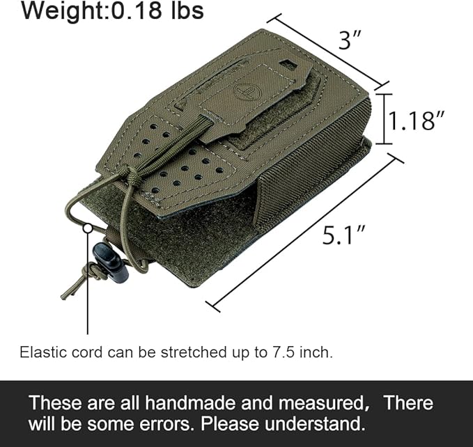 Tactical Radio Holster Molle Radio Pouch Universal Radio Holder For Walkie Talkie Motorola BaoFeng UV-5R BF-F8HP Adjustable Storage Rifle Magazine Pouch(Ranger Green)
