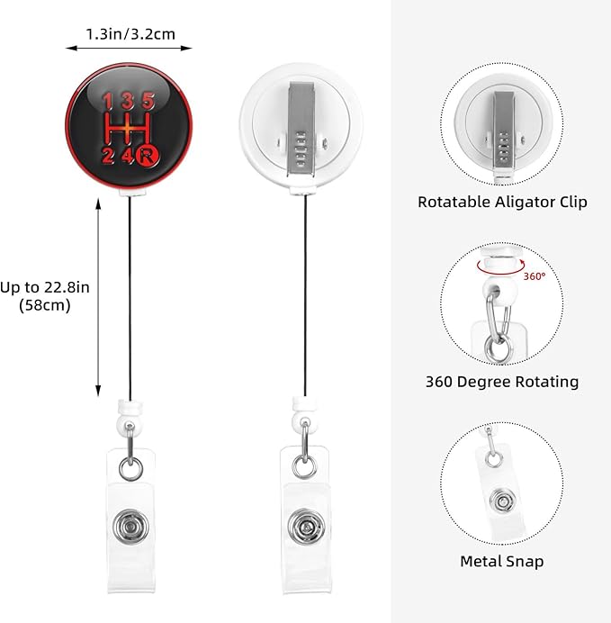Racing Car Badge Reels Retractable Badge Holder with Clip for Id Name Tag Office Worker Student Teacher Nurse Doctor