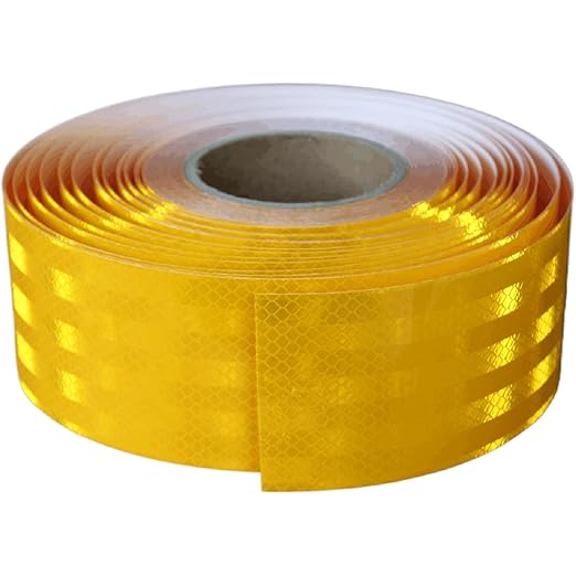 Non Fading Reflective Tape Yellow 3 inch Wide, Outdoor Waterproof High Visibility Safety Warning Adhesive Stickers Strips (166 feet)