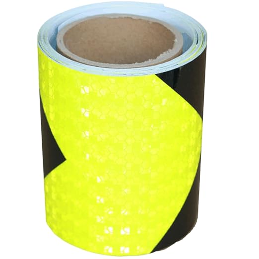 Reflective Tape 4 inch Wide, Outdoor Waterproof Hazard Conspicuity Safety Warning Industrial Marking Tape (11 feet)