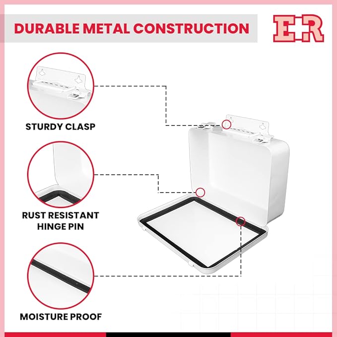 Ever Ready First Aid Metal Case, No.16-H – 9.5” x 7” x 2.5”
