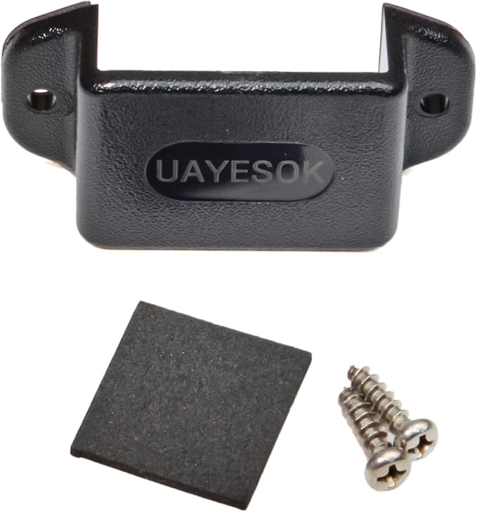 UAYESOK Handheld Radio Walkie Talkie Car Holder, HT Speaker Mic Holding Mount, Adhesive Back Screw Fixation (2 Packs)