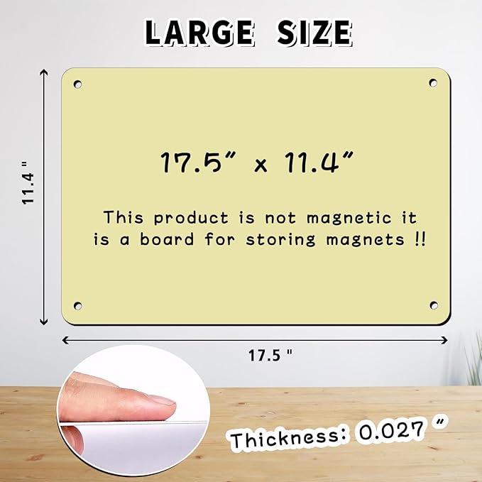 2Pack Magnetic Board 17.5" x 11.4" Magnet Bulletin Board is Suitable for displaying Notes, Photos,Magnetic Letters,Suitable for Walls, refrigerators, cabinets, etc（Yellow）