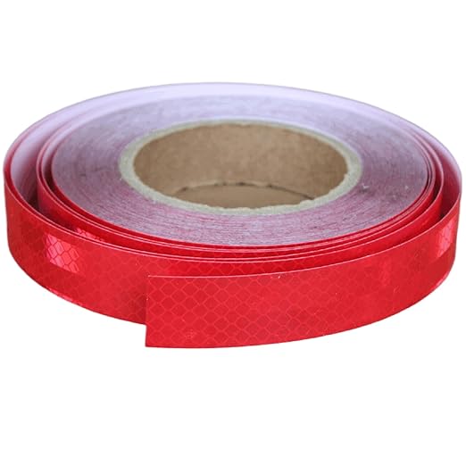 Red Reflective Tape 1 inch Wide for Bikes, Outdoor Waterproof High Visibility Safety Warning Reflector Sticker Strips (68 feet)